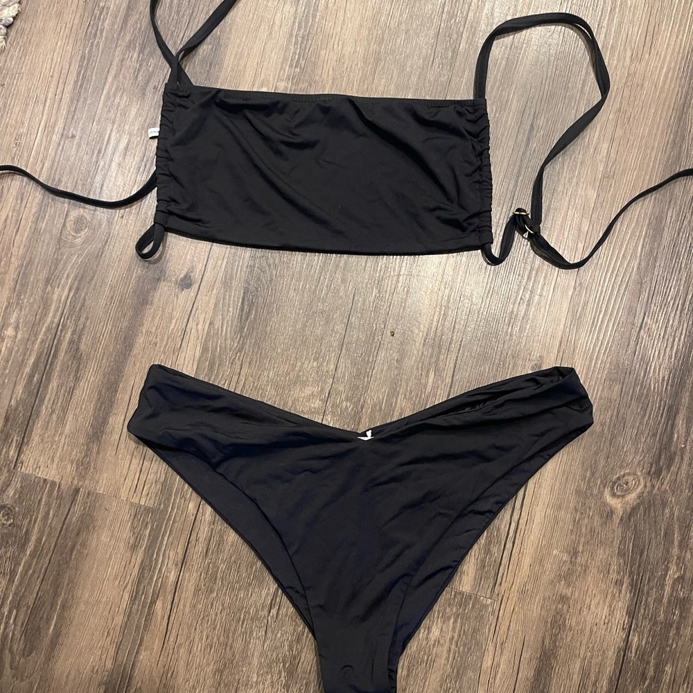 We Wore What black bikini